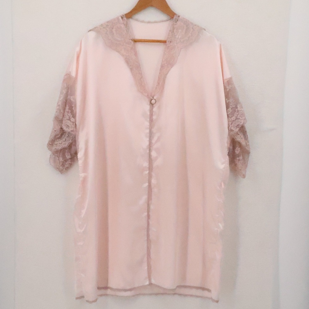 Colesce Couture Vintage 90s Lingerie Set Womens Size L Pink Lace Satin Romantic - Picture 12 of 16